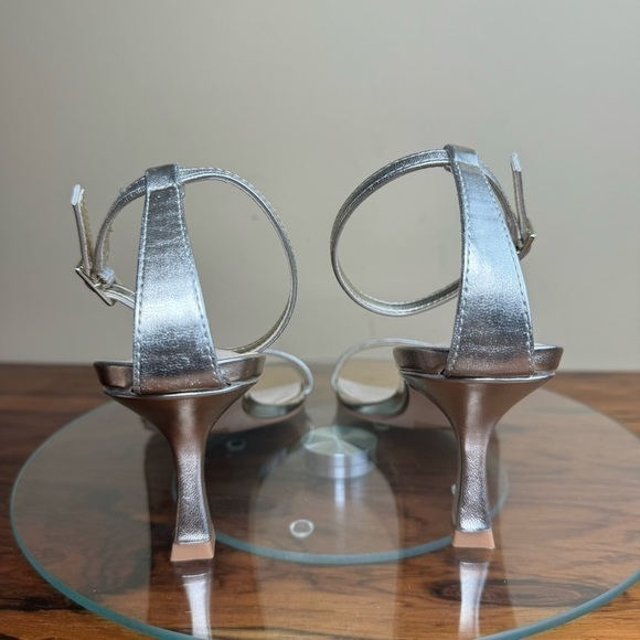 NINE WEST Ripe 3 Knitten Heel Sandals in metallic Gold - Picture 10 of 15